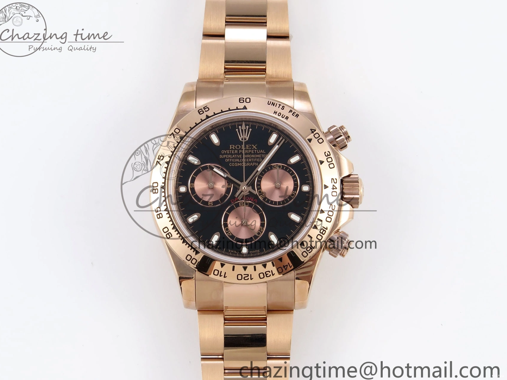 MiroTime 0111 DAYTONA 116505 RG OMF BEST EDITION BLACK RG DIAL ON RG BRACELET A7750 (SLIM MOVEMENT) Trendsetting 1797